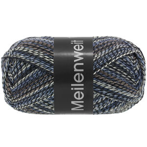 Lana Grossa MEILENWEIT 100g Black Denim Mix | 4658-zwart/ecru/blauwgrijs/taupe/donker petrol/antraciet