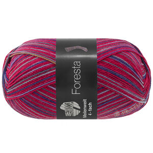 Lana Grossa MEILENWEIT 100g Foresta | 5326-donker rood/donker grijs/licht grijs/donker blauw/kameel/pruim/paars