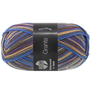 Lana Grossa MEILENWEIT 100g Granita | 1812-aubergine/jeans blauw/zandgeel/donker grijs/korenbloem/omber