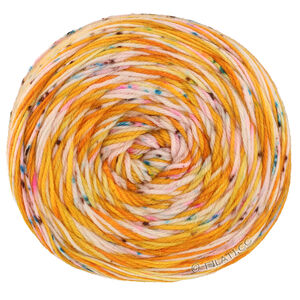 Lana Grossa MEILENWEIT 100g Merino Hand-dyed | 02-pompoen oranje/geel goud/ruwe witte/poeder roze/turkoois
