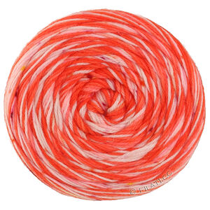 Lana Grossa MEILENWEIT 100g Merino Hand-dyed | 04-koraalrood/zalmrood/ruwe witte/poeder roze