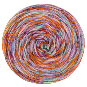 Lana Grossa MEILENWEIT 100g Merino Hand-dyed | 36-sering/pompoen oranje/magenta/lichtturkoois/zachtroze 