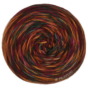 Lana Grossa MEILENWEIT 100g Merino Hand-dyed | 39-Roest oranje/bordeaux/kastanjebruin/grijs groen