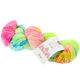 Lana Grossa MEILENWEIT 100g Merino Hand-dyed | 301-ruwe witte/neon geel/donker petrol/rood/framboos