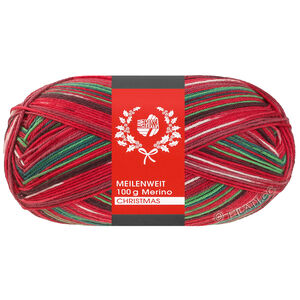 Lana Grossa MEILENWEIT 100g Merino Christmas | 6806-licht groen/donker bruin/oranje/wit/donker rood/donker groen