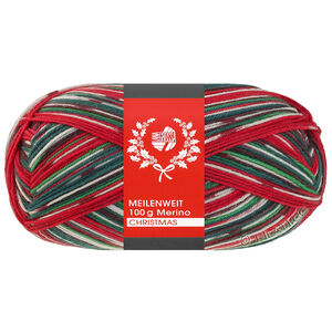 Lana Grossa MEILENWEIT 100g Merino Christmas | 6808-wit/donker groen/donker bruin/oranje/donker rood/licht groen