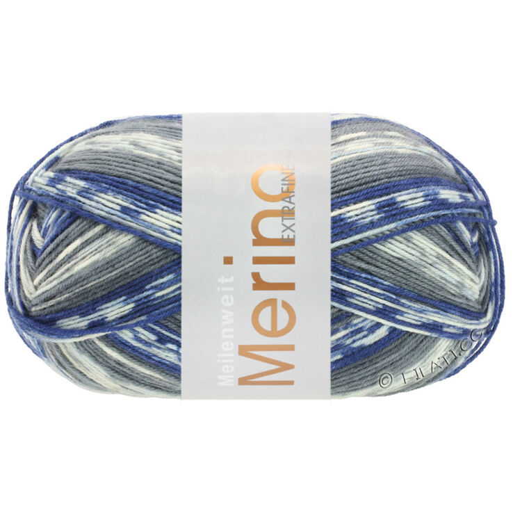 Lana Grossa MEILENWEIT 100g Merino Extrafine Denim Mix | 2601-licht grijs/donker grijs/donker blauw