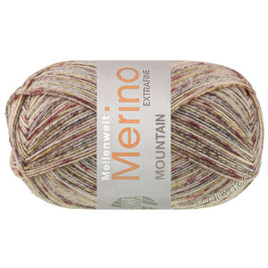 Lana Grossa MEILENWEIT 100g Merino Extrafine Mountain | 7607-bourgondisch/oudroze/Zachte olijf/donker grijs/natuur gestreept