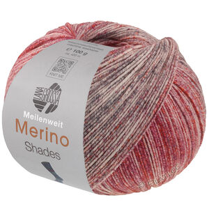Lana Grossa MEILENWEIT 100g Merino Extrafine Shades | 7236-licht grijs/donker grijs/wijnrood/bourgondisch/pruim