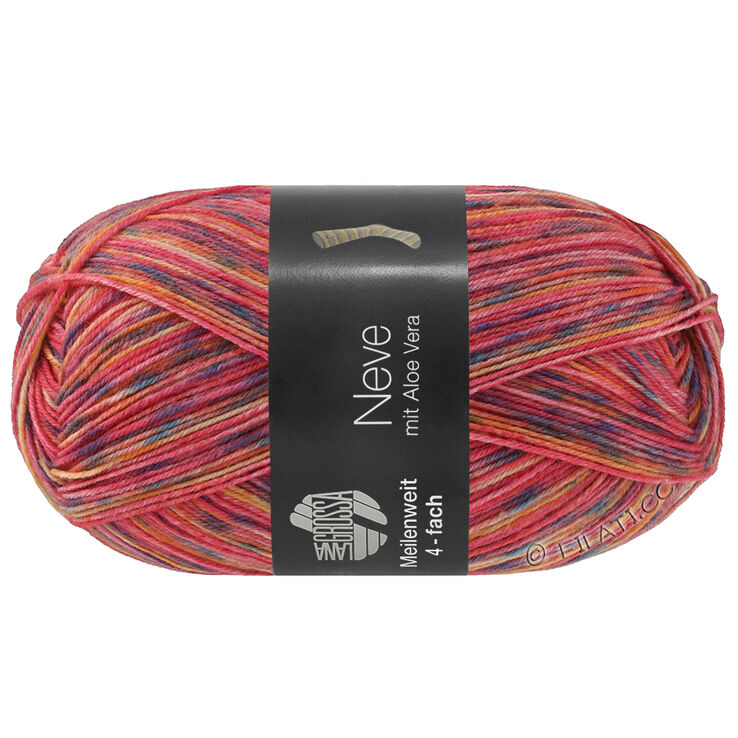 Lana Grossa MEILENWEIT 100g Neve | 4431-framboosrood/petrol/roest/marine/honinggeel