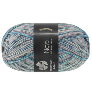 Lana Grossa MEILENWEIT 100g Neve | 4432-donker grijs/licht grijs/grijs blauw/turkoois/turkoois blauw