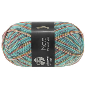 Lana Grossa MEILENWEIT 100g Neve | 4434-turkoois/donker grijs/grijs paars/limegroen/wijnrood