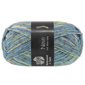 Lana Grossa MEILENWEIT 100g Neve | 4435-limoen/mintturkoois/roodbruin/licht blauw/blauw