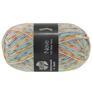 Lana Grossa MEILENWEIT 100g Neve | 4437-turkoois/rose/geel/roest/mintturkoois/sering/donker grijs