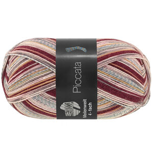 Lana Grossa MEILENWEIT 100g Piccata | 4809-sering/bourgondisch/donker grijs/rose/ecru/zandgeel/munt