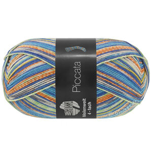 Lana Grossa MEILENWEIT 100g Piccata | 4810-blauw/inkt blauw/zachtgroen/roest/ecru/donker grijs/geel/mosterd