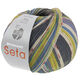 Lana Grossa MEILENWEIT 100g Seta Giappone | 3387-donker grijs/ecru/terracotta /limoen/muisgrijs/pistache/azuurblauw