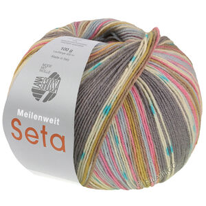 Lana Grossa MEILENWEIT 100g Seta Giappone | 3388-grijs/ecru/turkoois/pistache/pastelblauw/taupe/anjer roze
