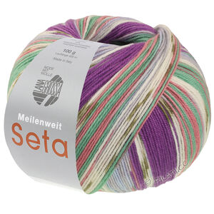 Lana Grossa MEILENWEIT 100g Seta Giappone | 3389-blauw violet/wit/olijf/licht blauw/jade/oudroze/licht grijs