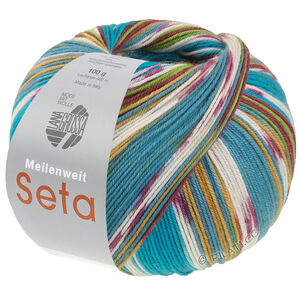 Lana Grossa MEILENWEIT 100g Seta Giappone | 3390-braam/groen/turkoois blauw/rood violet/wit/oker/licht groen