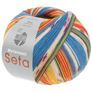 Lana Grossa MEILENWEIT 100g Seta Giappone | 3391-donker blauw/terracotta /pistache/rood violet/wit/azuurblauw/geel