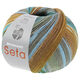 Lana Grossa MEILENWEIT 100g Seta Hokkaido | 3583-turkoois blauw/oker/donker groen/hemelsblauw/grijs groen/bruin/ecru