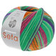 Lana Grossa MEILENWEIT 100g Seta Hokkaido | 3586-donker groen/wit/oranje/donker olijf/jade/rood violet/blauw violet