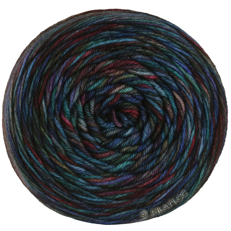 Lana Grossa MEILENWEIT 100g Sooty | 6222-donker blauw/grijs blauw/licht blauw/grijs groen/zwartgroen/donker violet