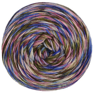 Lana Grossa MEILENWEIT 100g Sooty | 6227-licht blauw/donker blauw/ecru/rose/donker olijf