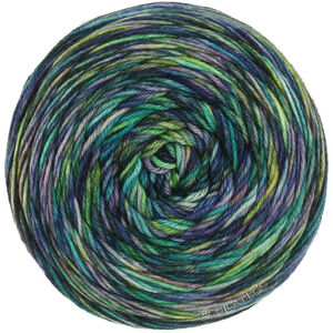 Lana Grossa MEILENWEIT 100g Sooty | 6229-turkoois/citroengeel/licht groen/donker groen/zwart/grijs paars