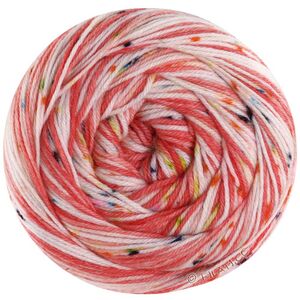 Lana Grossa MEILENWEIT 100g SPOTS | 7045-tomaatrood/licht rood/room/geel/grijs/groen/turkoois