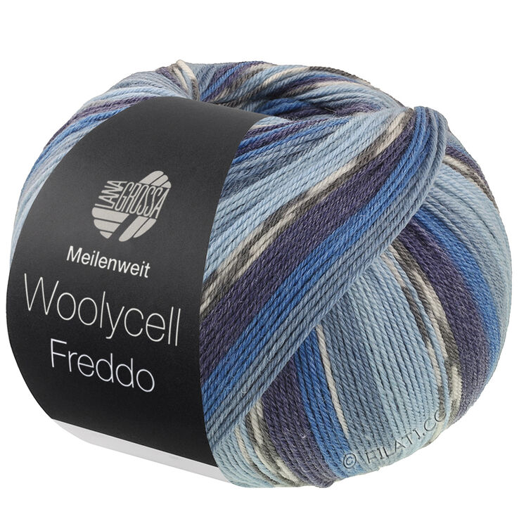 Lana Grossa MEILENWEIT 100g Woolycell Freddo | 6041-licht blauw/pastelblauw/grijs blauw/blauw/marine/donker grijs/zilvergrijs