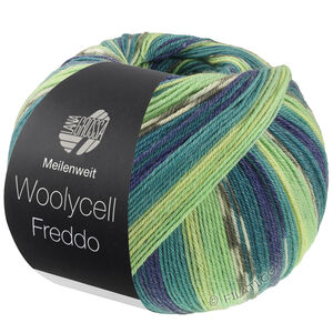Lana Grossa MEILENWEIT 100g Woolycell Freddo | 6046-petrol blauw/nacht blauw/petrol groen/licht groen/jade/donker grijs/licht grijs