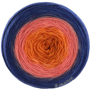 Lana Grossa MERINO LACE AQUARELL | 07-oranje/anjer roze/donker blauw