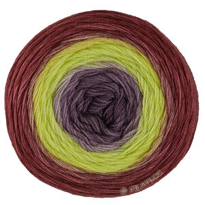 Lana Grossa MERINO LACE AQUARELL | 19-bordeaux/citroengeel/Donkergrijs-paars