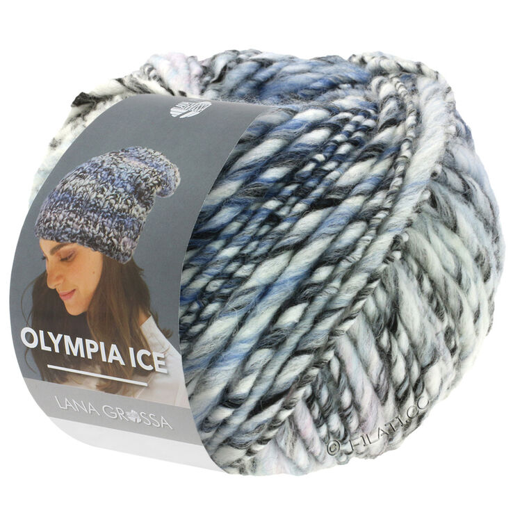 Lana Grossa OLYMPIA Ice | 321-zwart/wit/pastelblauw/pastelroze/licht blauw