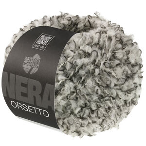 Lana Grossa ORSETTO Moulinè (Nera) | 105-zwart/ruwe witte