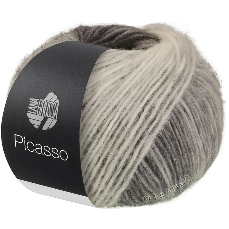 Lana Grossa PICASSO | 14-wit/licht grijs/middelen grijs/donker grijs