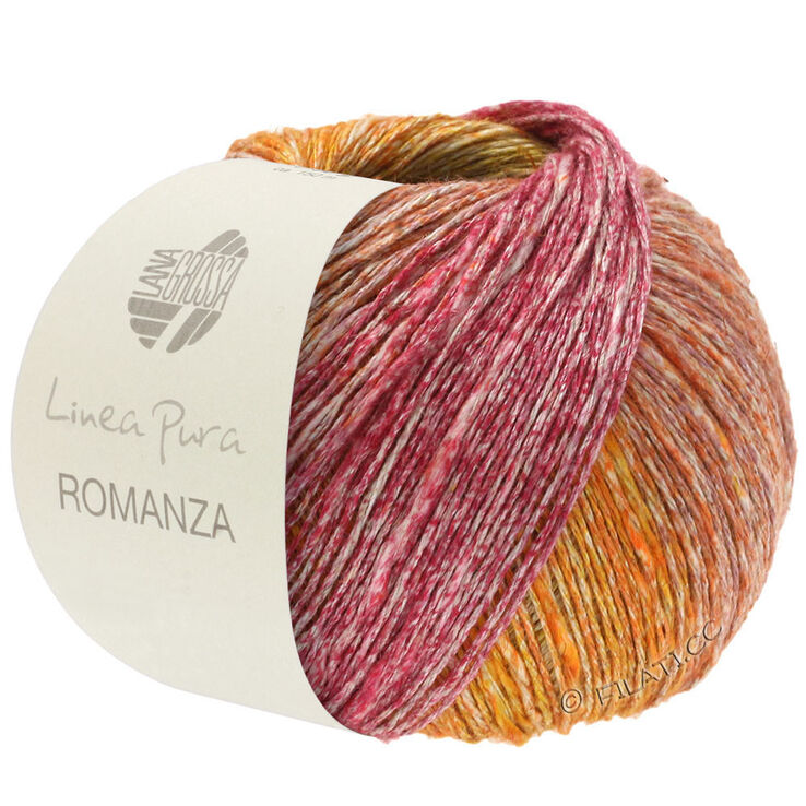 Lana Grossa ROMANZA (Linea Pura) | 01-linnen/cyclaam/bes/grijsoranje/oranje/geel
