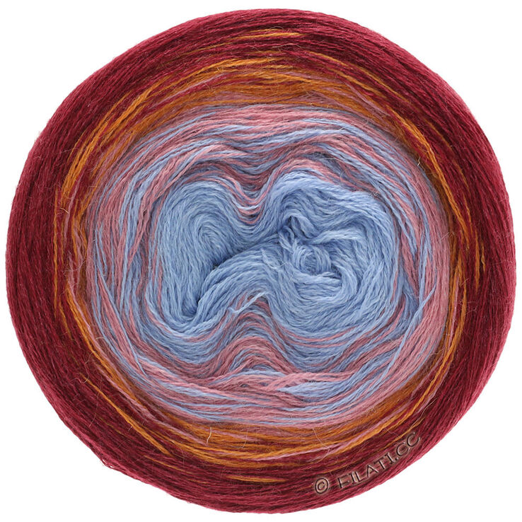 Lana Grossa SHADES OF ALPACA SILK | 301-licht blauw/blauw/rose/oranje/bordeaux