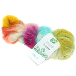 Lana Grossa SILKHAIR Hand-dyed | 609-ecru/licht grijs/licht blauw/geel/terracotta /rood violet/donker grijs