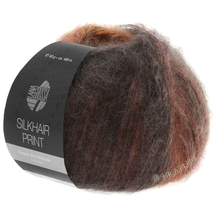 Lana Grossa SILKHAIR Print/Landlust | 351-roodbruin/kastanje/chocoladebruin/zwartbruin
