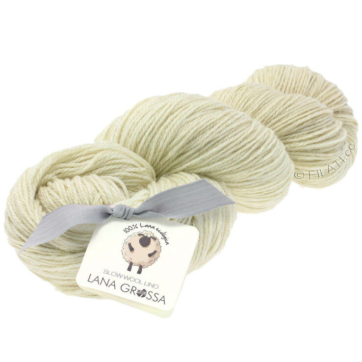 Lana Grossa SLOW WOOL LINO | 01-ruwe witte