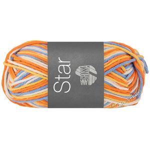 Lana Grossa STAR Print | 359-ruwe witte/hemelsblauw/geel/oranje