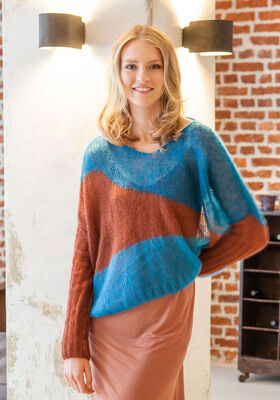 MOHAIRTRUI MET KLEURFLAKKEN Silkhair van Lana Grossa