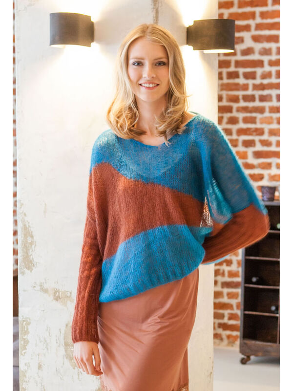 Lana Grossa MOHAIRTRUI MET KLEURFLAKKEN Silkhair