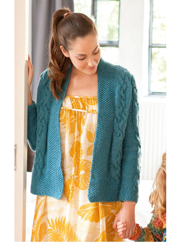 Lana Grossa VEST MET KABELSTREPEN EN GERSTEKORREL Alta Moda Cashmere 16
