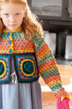 Lana Grossa KINDERVEST MET MOTIEVEN EN NOPPENPATROON Cool Wool Big Color/Uni/Melange/ Silkhair