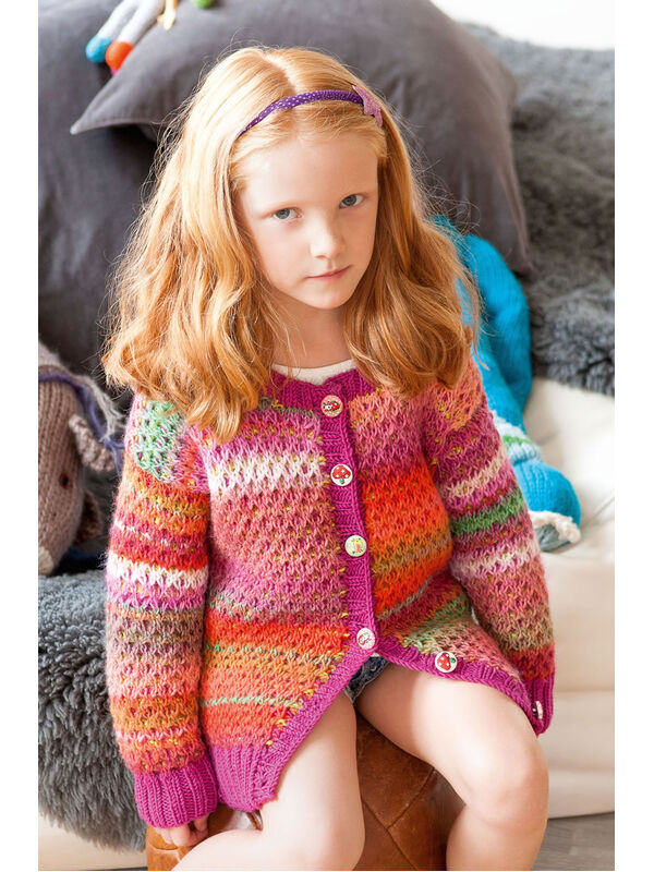 Lana Grossa VEST IN PATROON MET LANGGETROKKEN STEKEN Cinque Multi/Cool Wool Big