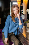 Lana Grossa TRUI IN RIBBELPATROON MET NOPPENDRIEHOEK Lala Berlin Lovely Cotton